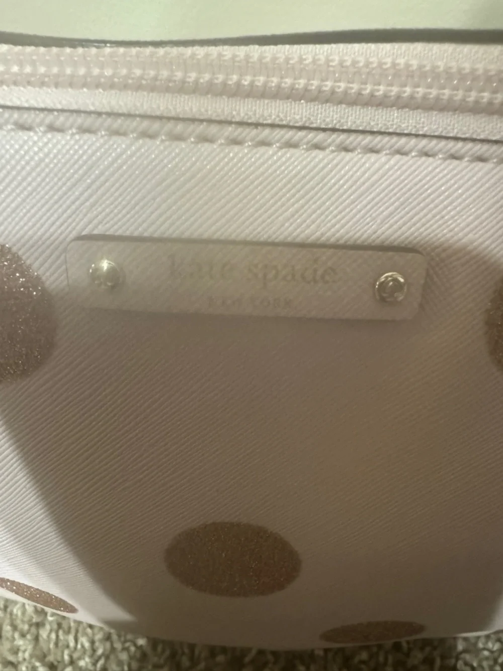 Kate Spade Hani Haven Lane Plumdawn Pink Polka Dot Handbag